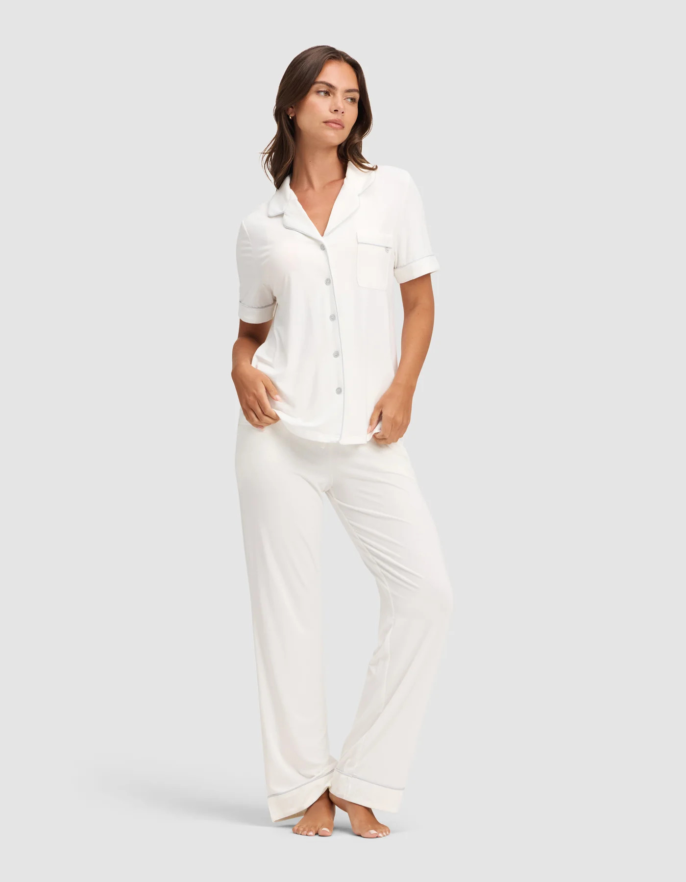 Women's Bamboo Stretch-Knit Short Sleeve & Pant Pajama Set | Cozy Earth