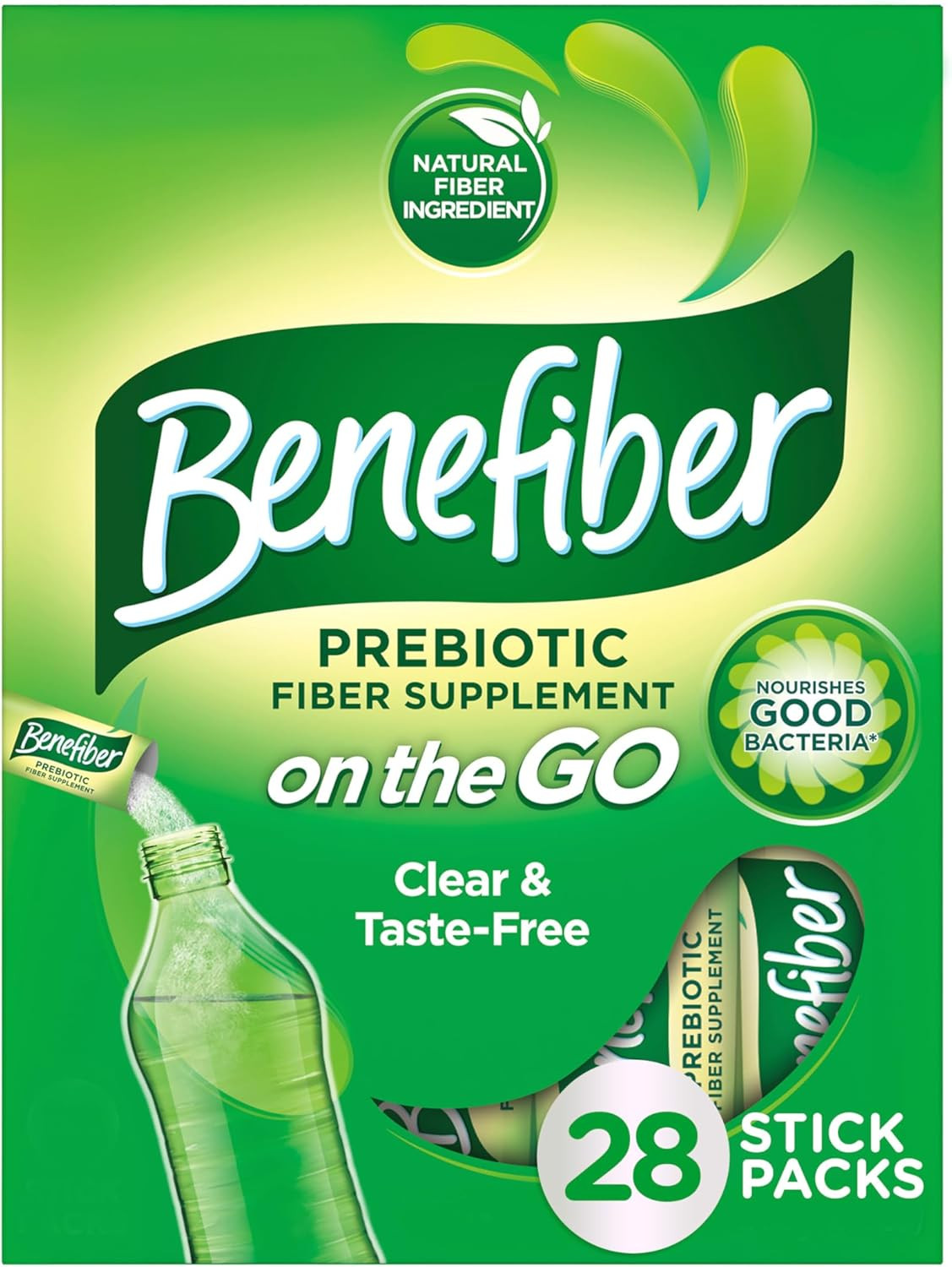 Benefiber On the Go Prebiotic Fiber Supplement Powder for Digestive Health, Daily Fiber, Unflavor... | Amazon (US)