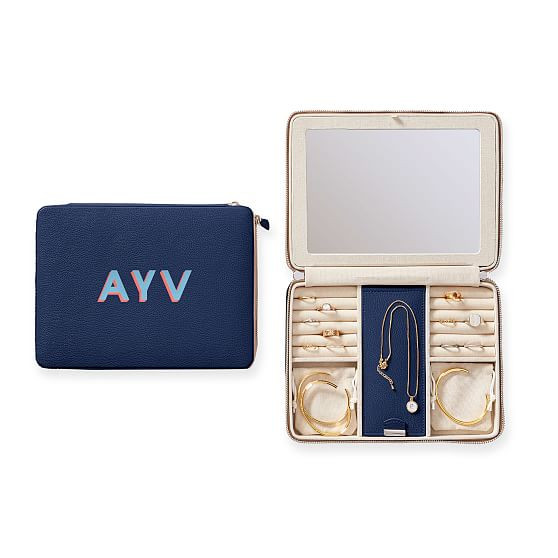 Large Travel Jewelry Case, Shadow Printed | Mark and Graham