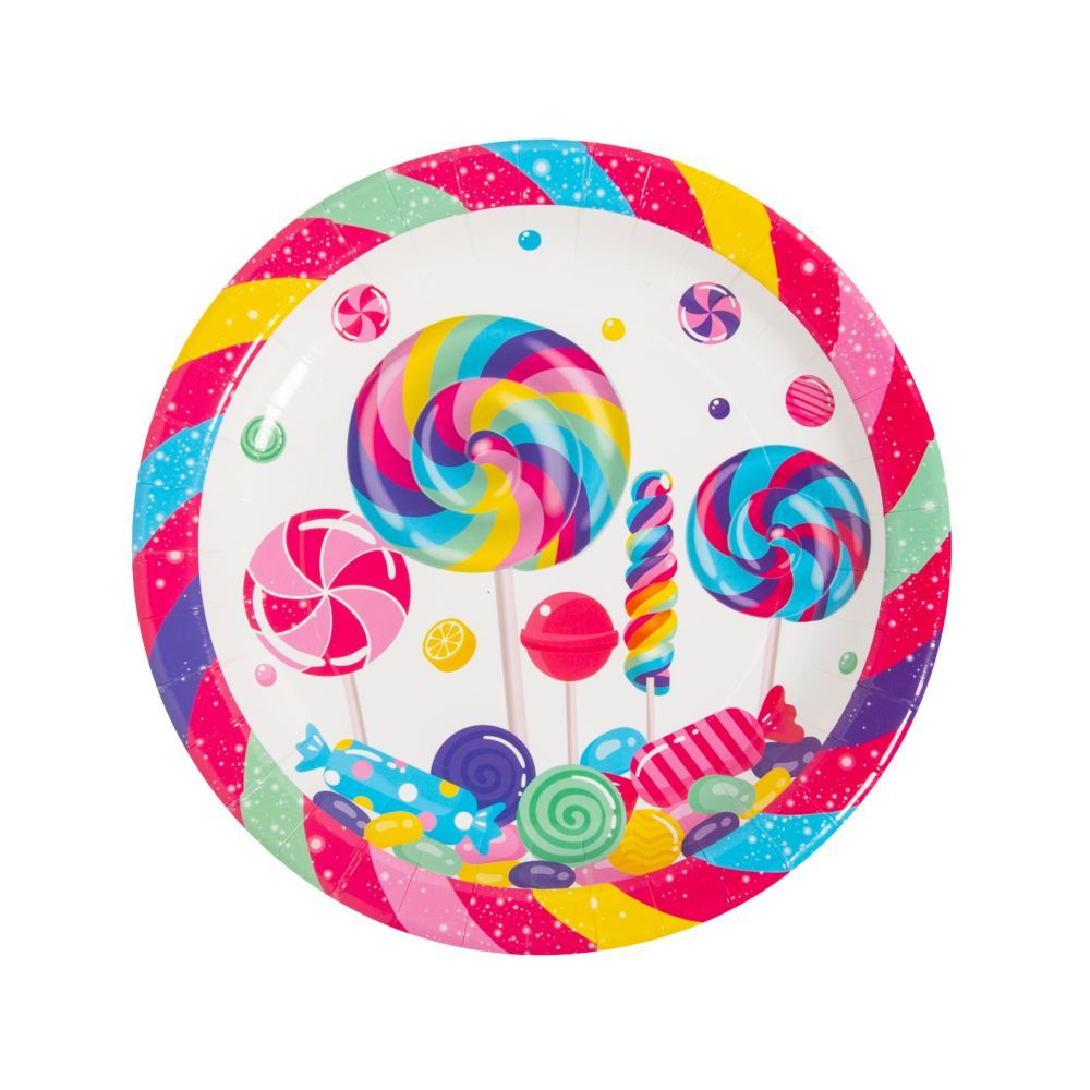 Candy World Paper Dinner Plates - 8 Ct. | Oriental Trading Company