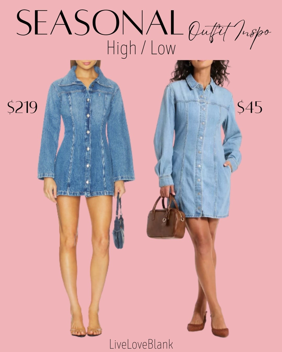 Denim dresses
High / Low denim dress options 
Casual outfit ideas

#LTKOver40 #LTKSeasonal #LTKU