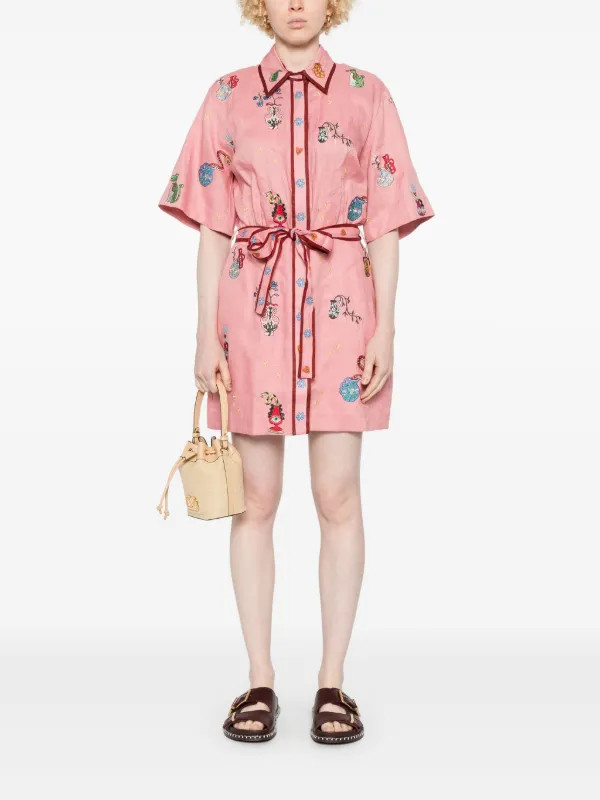 ALEMAIS Timmy Mini Dress | Pink | FARFETCH | Farfetch Global