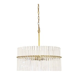 JL Styles Inc 4-Light Modern Brass Finish Faceted Crystal Chandelier - 20 inches diameter x 20 in... | Bed Bath & Beyond