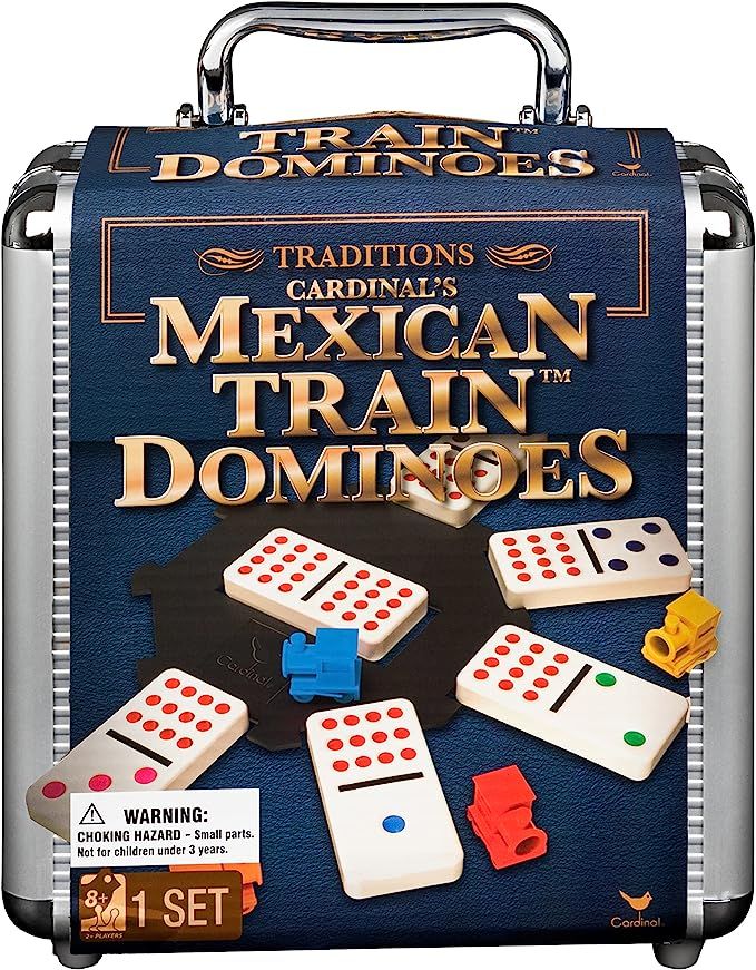 Mexican Train Dominoes Game in Aluminum Carry Case, for Families and Kids Ages 8 and up | Amazon (US)