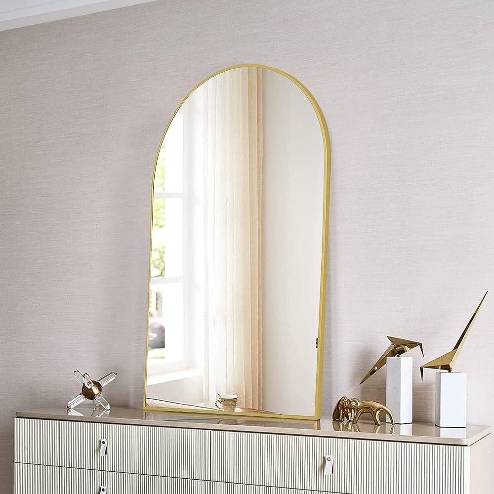 COFENY Arched Mirror, 26"x38" Gold Bathroom Mirror with Metal Frame, Wall Mounted Mirrors Decor M... | Amazon (US)