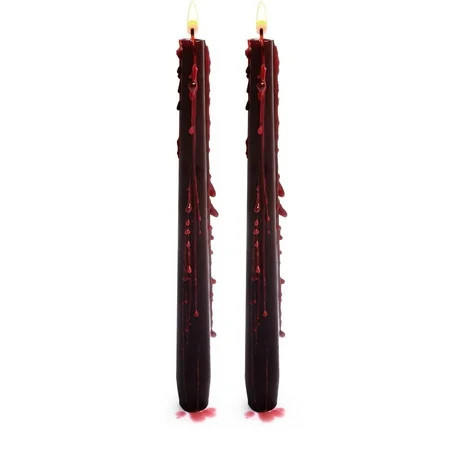 Set of 2/4 Halloween Bleeding Taper Candles 10 inch Black Taper Candles,Tears Taper Candle for Gothic Halloween Decoration | Walmart (US)