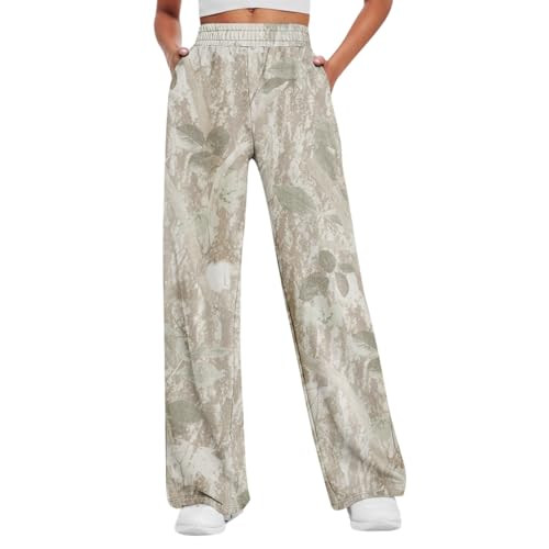 Womens Cargo Joggers Camo Joggers Elastic Waisted Joggers Pants Wide Leg High Waisted Pants Casual Baggy Workout Camo Sweatpants | Amazon (US)