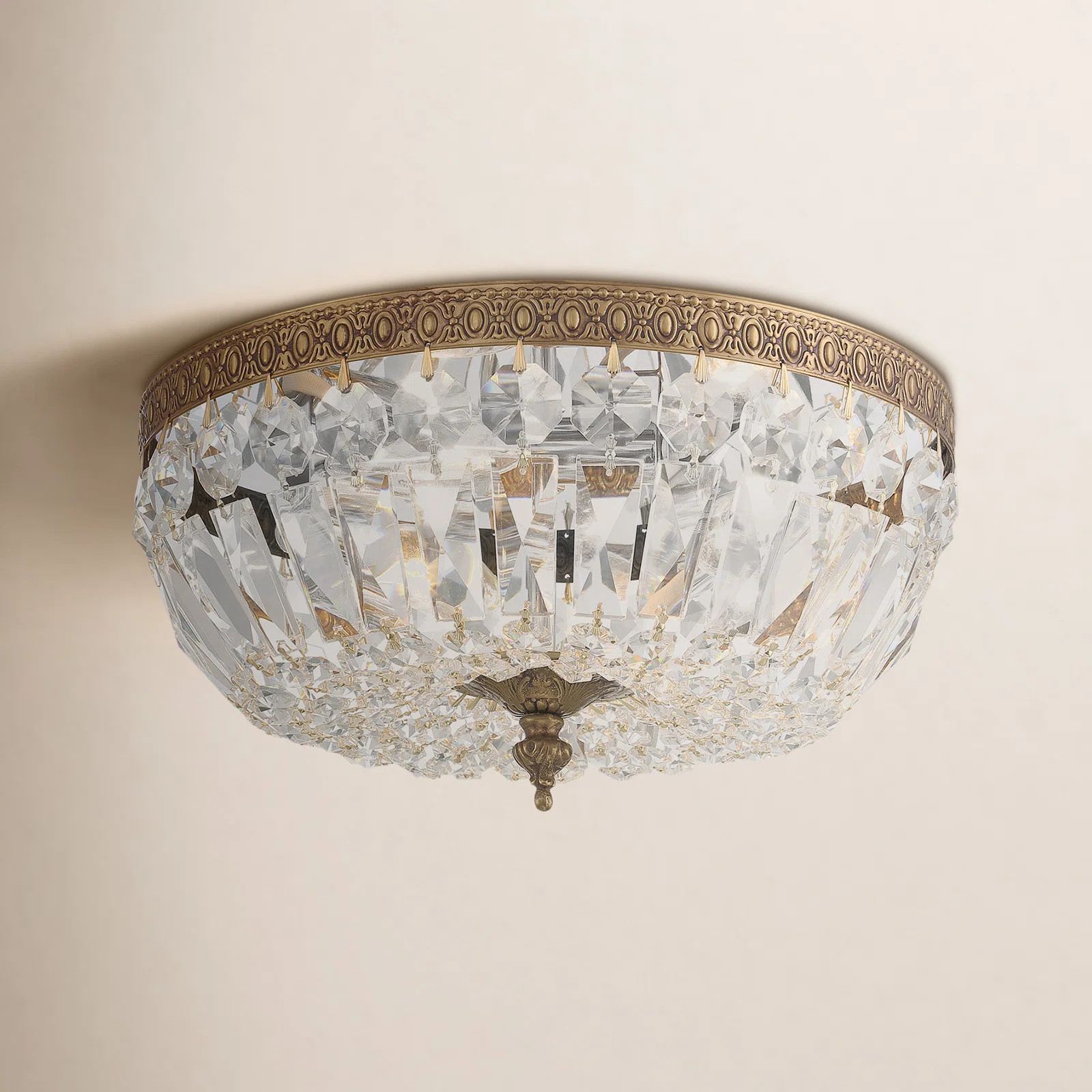 Linal 3 Light Crystal Flush Mount | Birch Lane