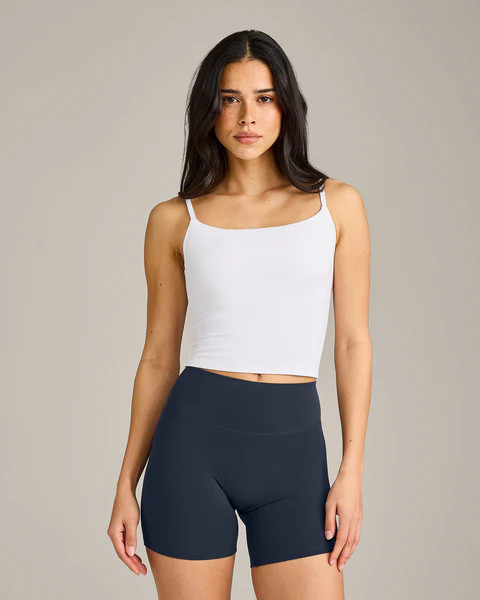 SoftMotion\u2122 Strappy Mid Tank Top with Built in Bra Shelf 
 White | Oner Active (UK / US)