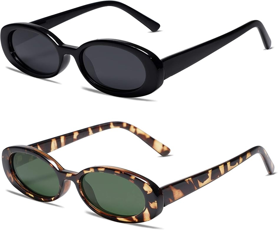 VANLINKER Polarized Retro Oval Sunglasses for Women and Men Small 90s Style VL9580 | Amazon (US)
