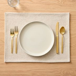 Textured Canvas Cotton Placemat Sets | West Elm (US)