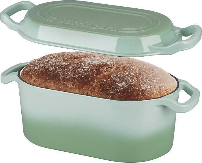 Oval Dutch Oven Pot with Lid, Enamel Coating Cast Iron Bread Pans for Homemade Sourdough Bread Ba... | Amazon (US)