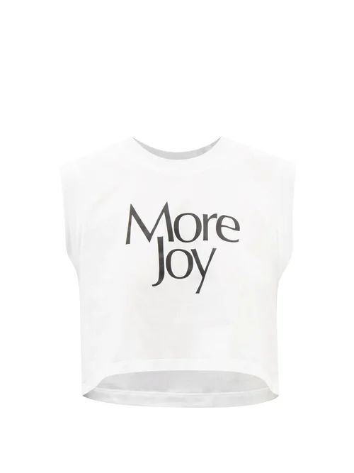 More Joy By Christopher Kane - Logo-print Organic-cotton Crop Top - Womens - White | Matches (US)