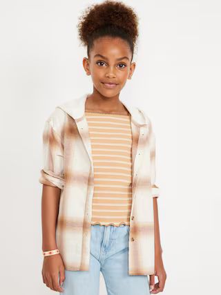 Long-Sleeve Hooded Flannel Shirt for Girls | Old Navy (US)