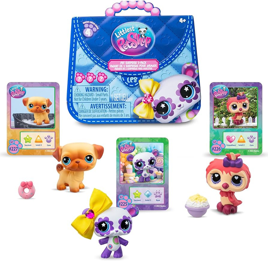 Littlest Pet Shop - Pet Surprise Three Pack - Series 4 - Gen 7 Authentic LPS Bobble Head Toy Figu... | Amazon (US)