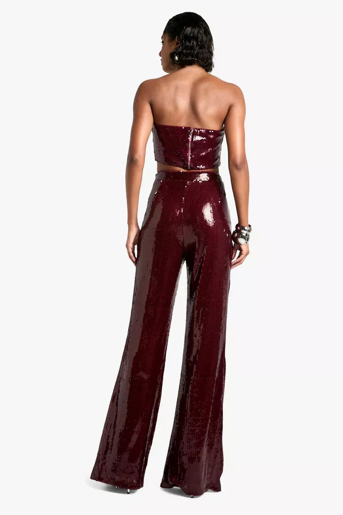 Tall Sequin Wide Leg Trouser | boohoo (US & Canada)