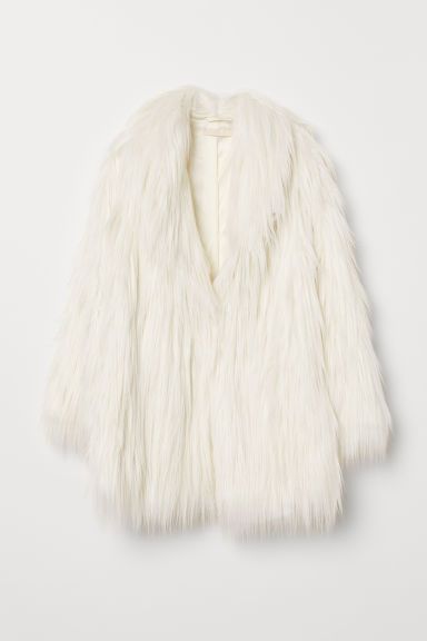H & M - Faux Fur Jacket - White | H&M (US + CA)