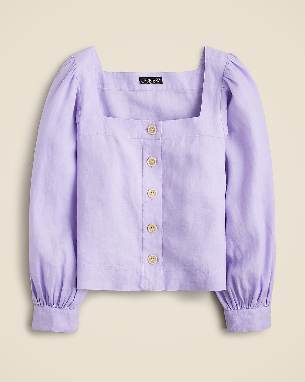 Squareneck button-up top in linen | J. Crew US