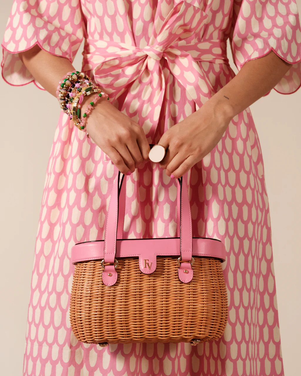 Willow Wicker Basket - Pink | Frances Valentine