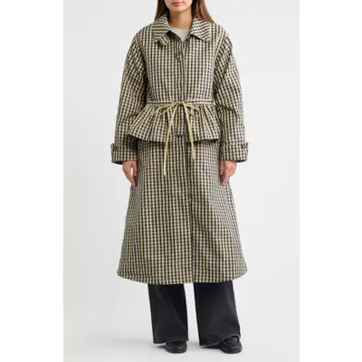 Damson Madder Myrtle Gingham Trench Coat in Navy at Nordstrom, Size 10 | Nordstrom