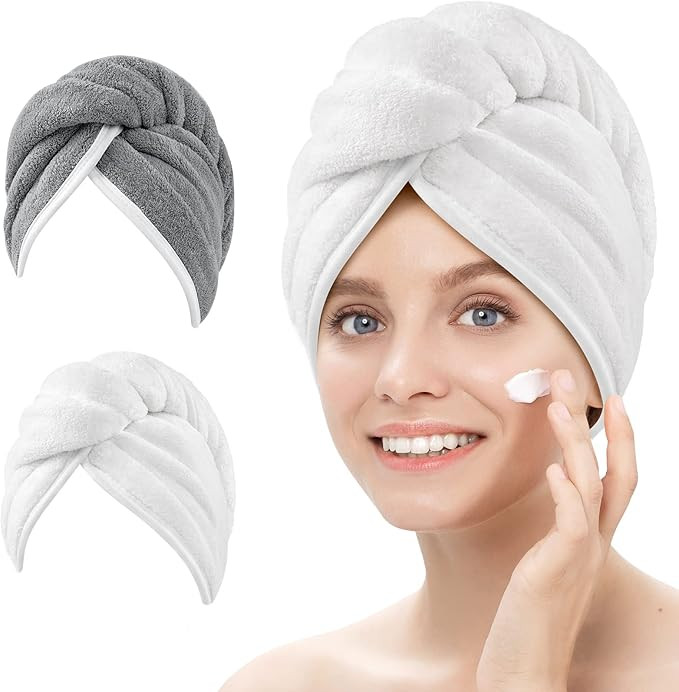 Microfiber Hair Towels for Women, 2 Pack 11.5 inch X 27.6 inch, Super Absorbent and Soft, YFONG H... | Amazon (US)