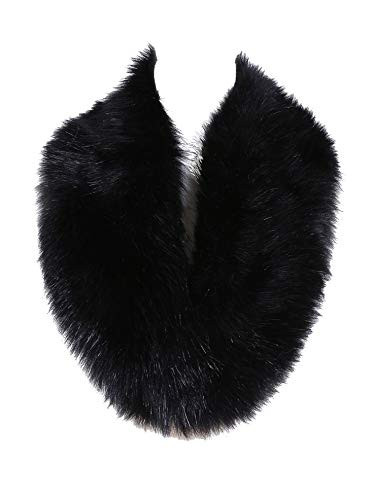 Soul Young Faux Fur Collar Women's Neck Warmer Scarf Wrap,Black,One Size | Amazon (US)