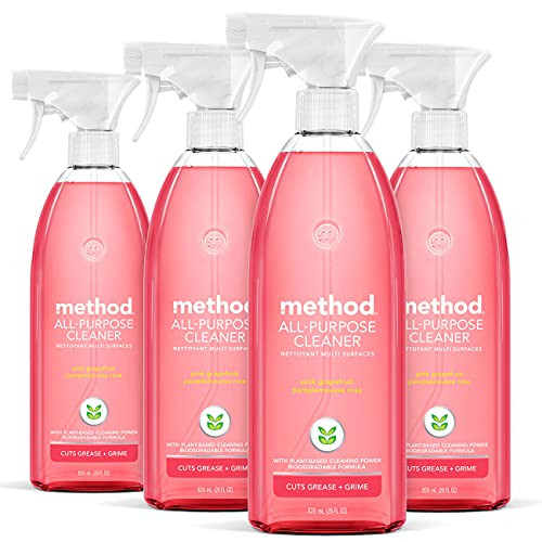 Method All-Purpose Cleaner Spray, Pink Grapefruit, Perfect for Most Counters, Tiles and More, 28 Fl Oz, (Pack of 4) | Amazon (US)