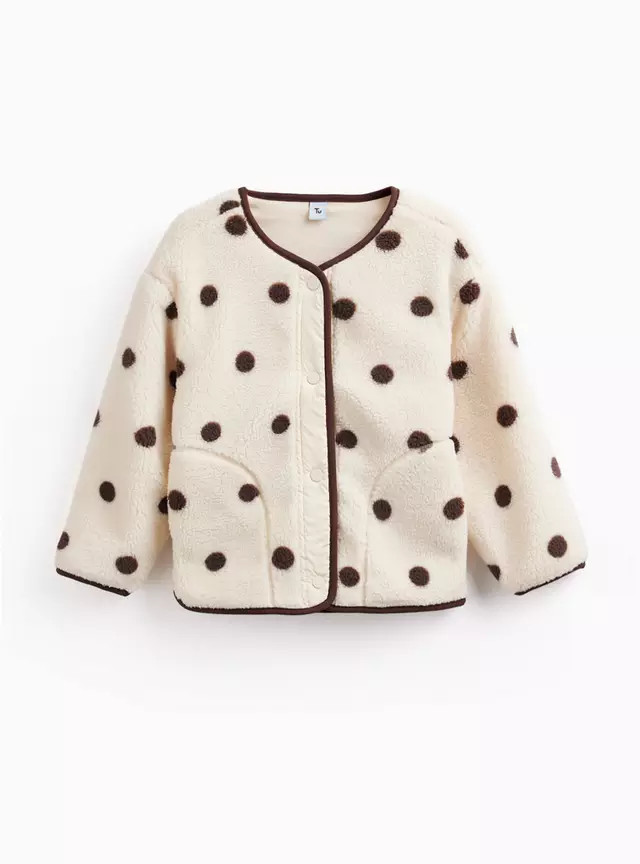 Buy Mono Spot Print Borg Jacket 5-6 years | Tops and t-shirts | Tu | Tu Clothing