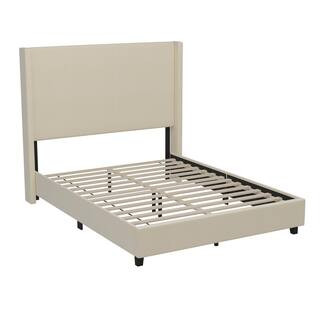 Carnegy Avenue Beige Wood Frame Queen Platform Bed CGA-YK-503986-BE-HD - The Home Depot | The Home Depot
