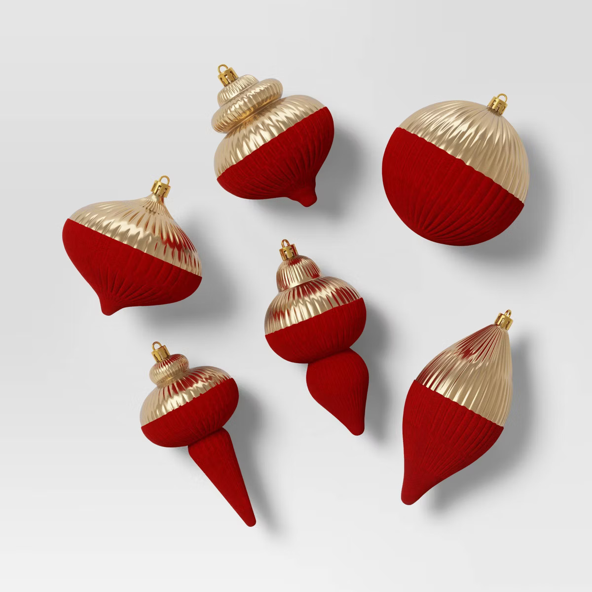 6ct Christmas Semi Flocking Semi Shiny Red/Gold - Wondershop™ | Target