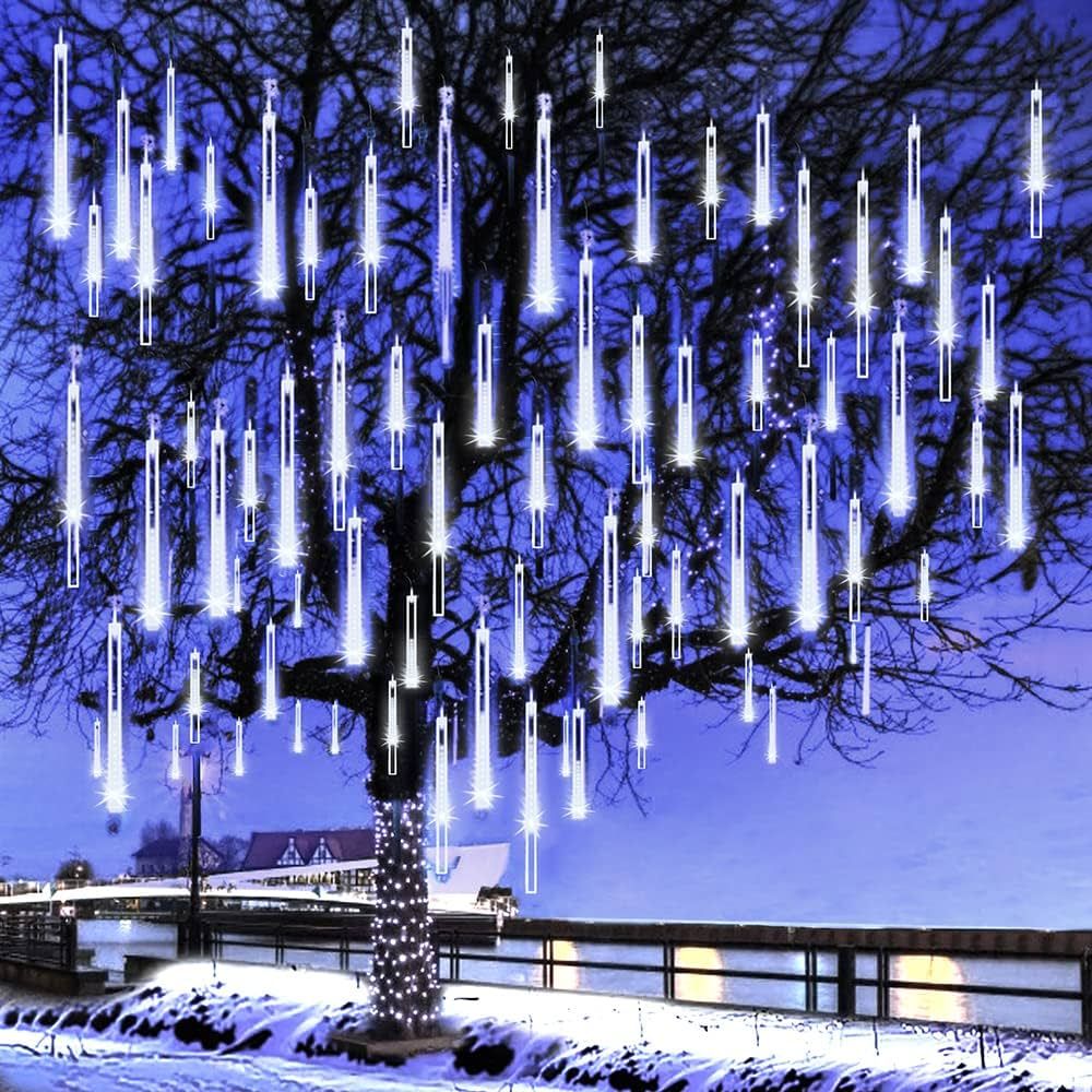 Kordain Christmas Lights Outdoor, Meteor Shower Lights Falling Star Lights 12 inch 8 Tubes 144 LE... | Amazon (US)