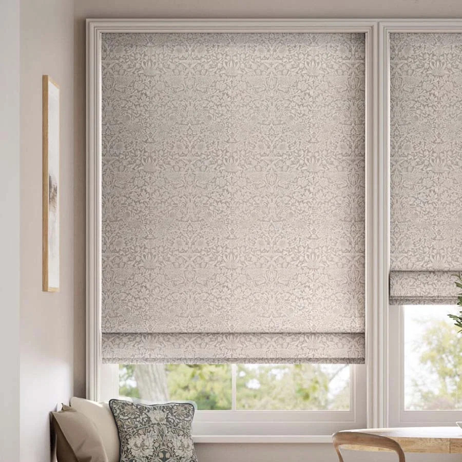 William Morris Strawberry Thief Roman Shades | Strawberry Thief Jacquard Linen | SelectBlinds | Select Blinds