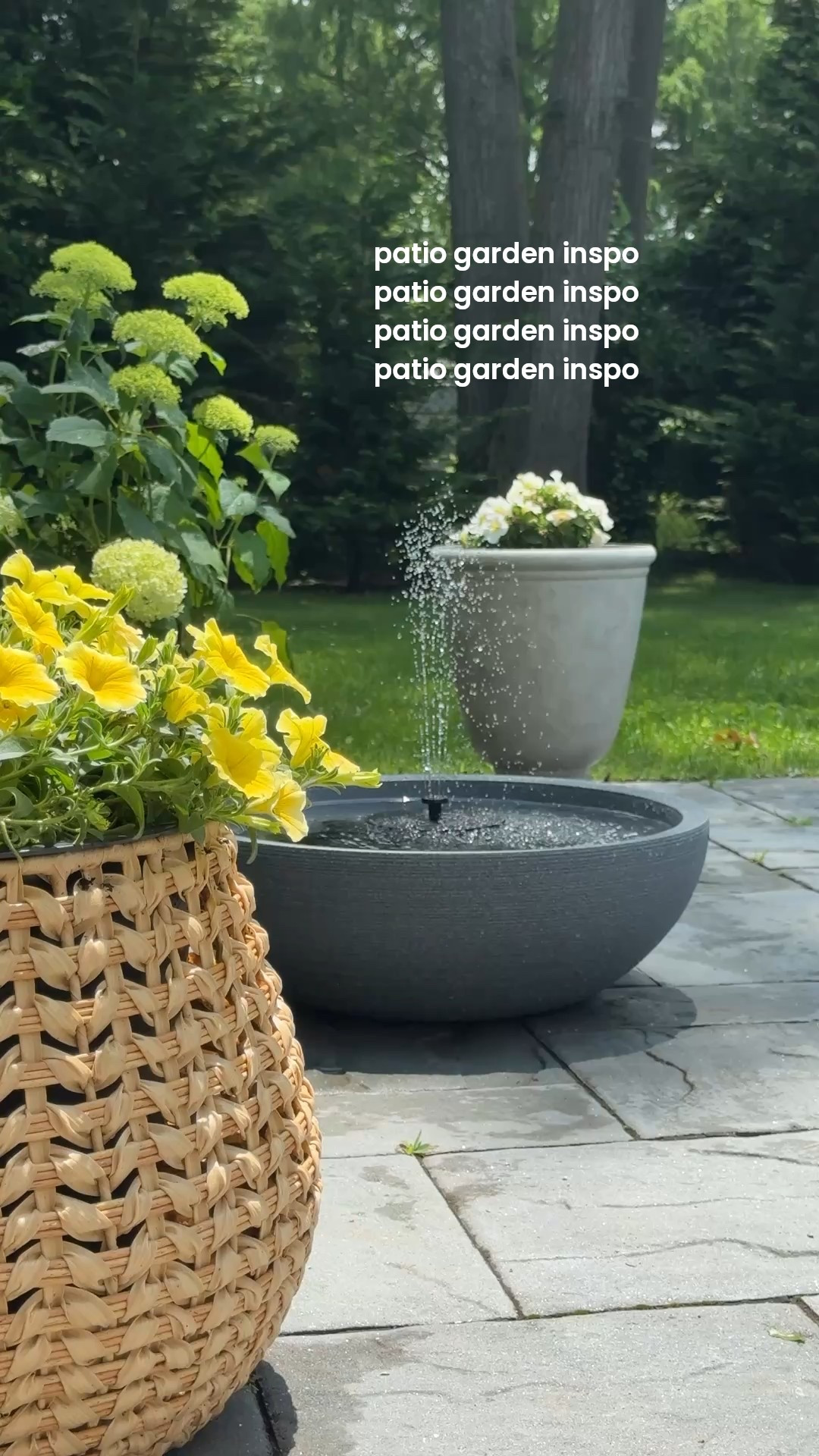 My patio gardening is on point this year with a mix of textured outdoor planters, Annabelle hydrangea, white and buttercup yellow petunias, and this easy DIY solar water fountain. 

summer vibes ☀️ |  backyard | outdoor living | poolside | entertaining 

#LTKSaleAlert #LTKSeasonal #LTKHome