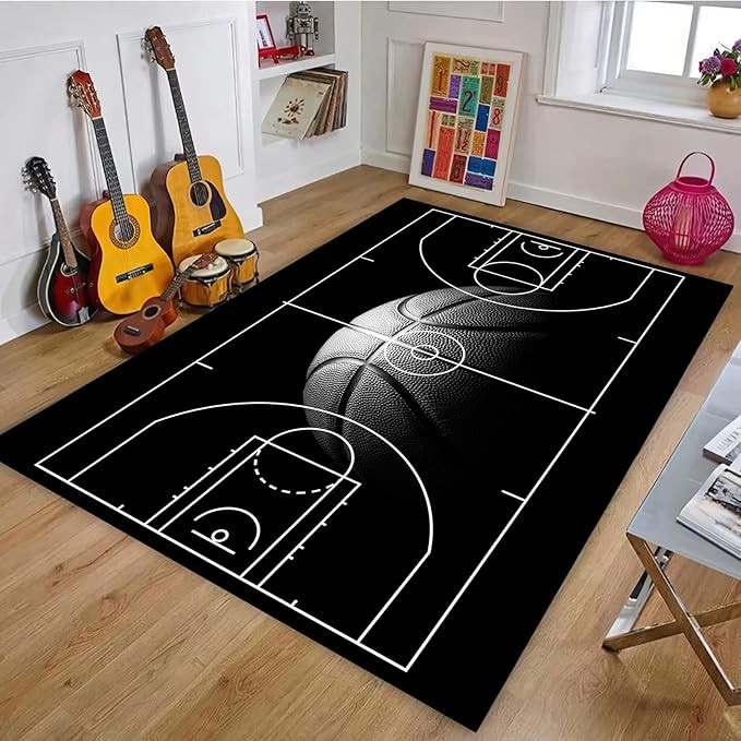 Basketball Rug for Boys Bedroom Size 3'x5',Non-Slip Basketball Court Rug Basketball Decor for Boy... | Amazon (US)