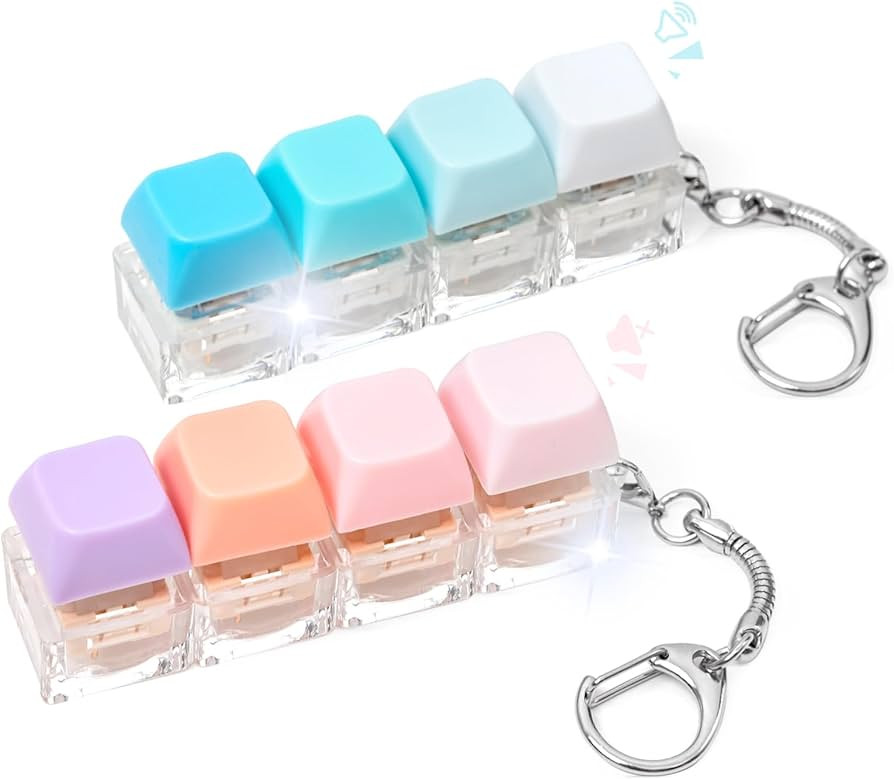 Keyboard Fidget Toy, 2 PCS Fidget Keyboard Silent Fidget Toys Clicker Fidget Keychain Fidgets for... | Amazon (US)