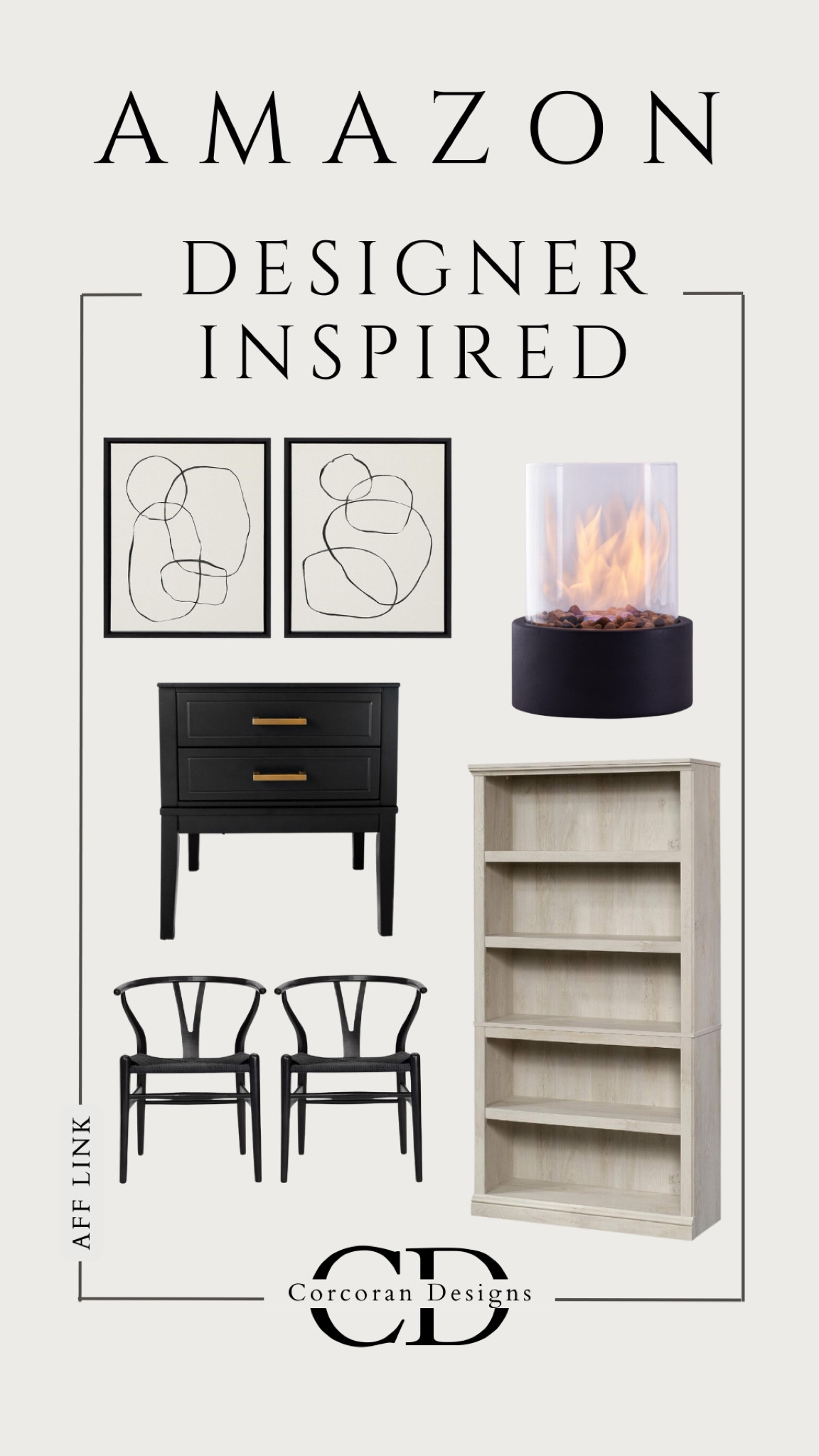 Amazon designer inspired furniture, designer inspired shelf, designer inspired night stand, black modern nightstand, tabletop fire pit, designer inspired dining chairs, black modern dining chairs, pottery barn dupe, modern neutral art

#dupe #designerinspired

#LTKsalealert #LTKhome #LTKfindsunder100