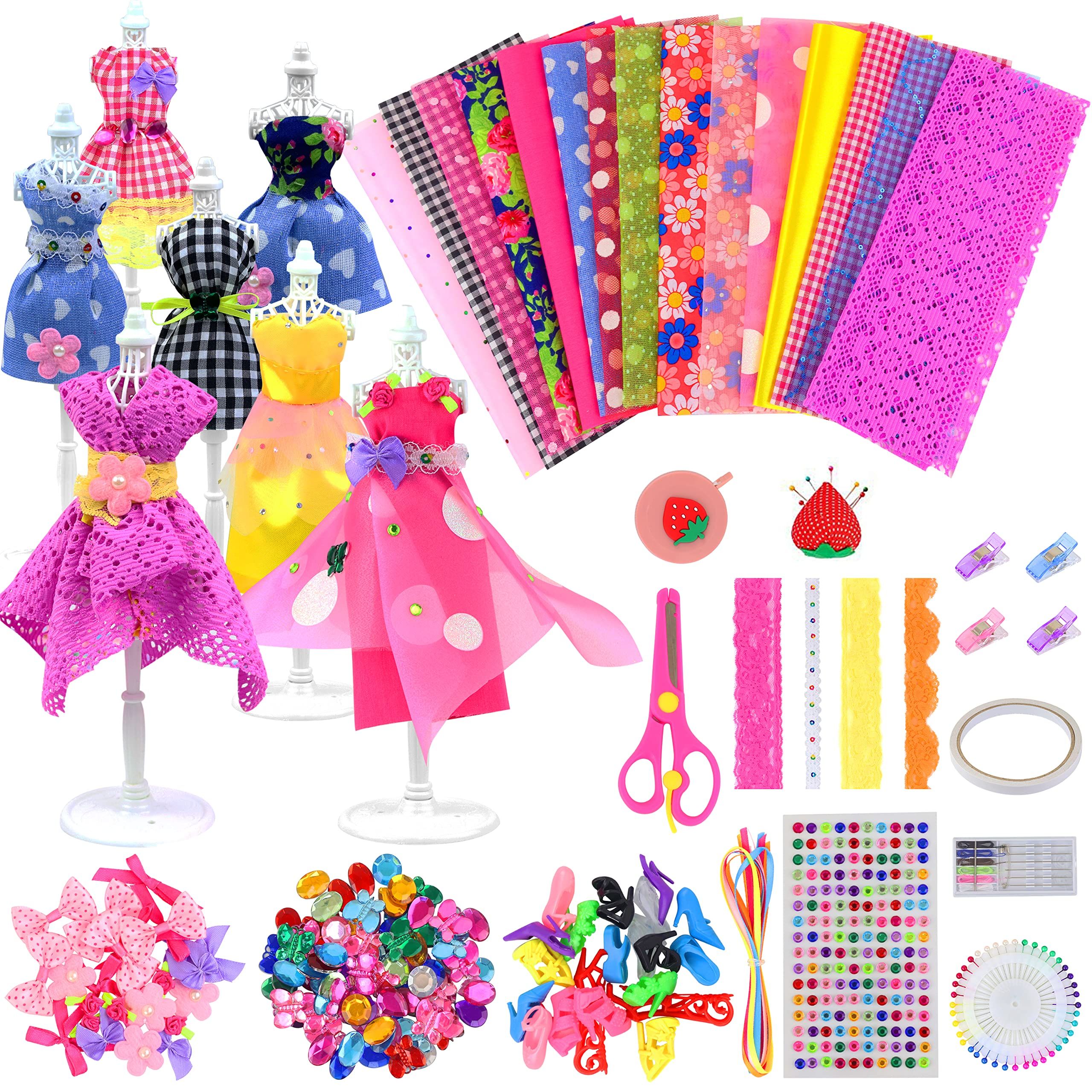 ZITA ELEMENT 335+ Pcs Fashion Design 11.5 Inch Girl Doll Clothes Accessories Kit - Creativity Doll Dress DIY Crafts and Sewing Kit 11.5" Doll Shoes for Kids Girls Christmas Birthday Gift Age 6 to 12+ | Amazon (US)