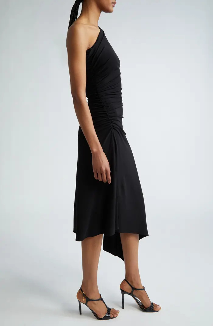 Michael Kors Collection One-Shoulder Ruched Jersey Midi Dress | Nordstrom | Nordstrom