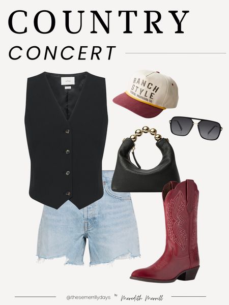 Country concert - summer concert - black vest - red boots - 

#LTKStyleTip #LTKShoeCrush #LTKFestival