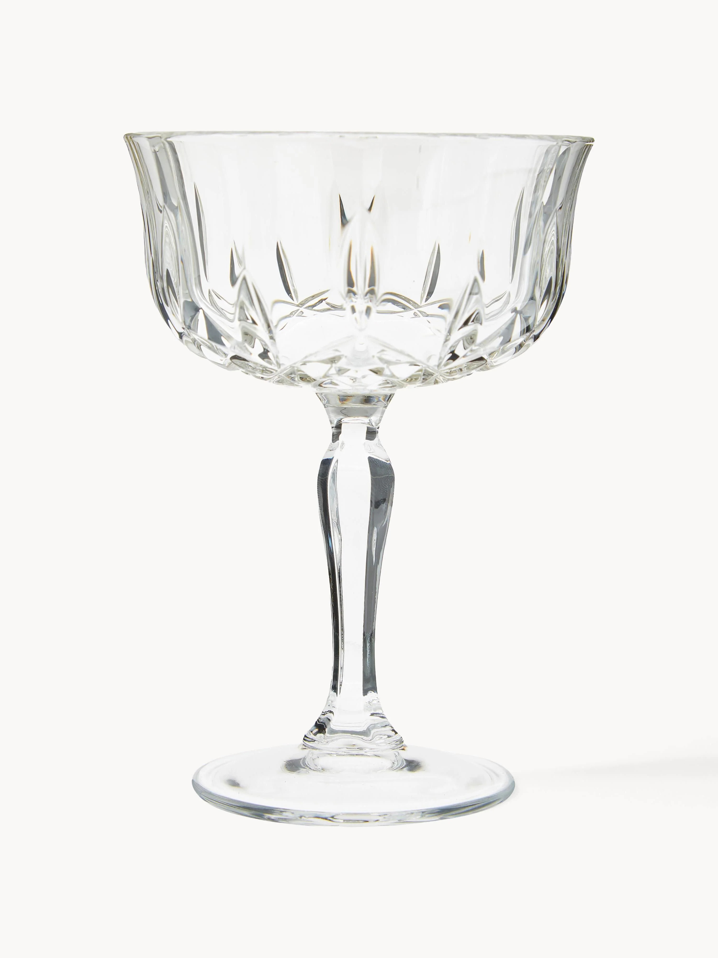 Kristall-Champagnerschalen Opera mit Reliefmuster, 6er-Set | Westwing EU
