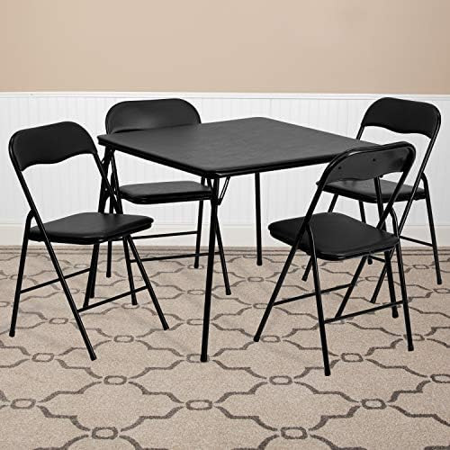 EMMA + OLIVER 5-Piece Multipurpose Folding Card Table and Chairs Set for 4 Players, Padded Top Po... | Amazon (US)