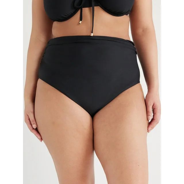 Time and Tru Women's and Women's Plus Ruched Slimming Bikini Bottoms, Sizes S-3X - Walmart.com | Walmart (US)