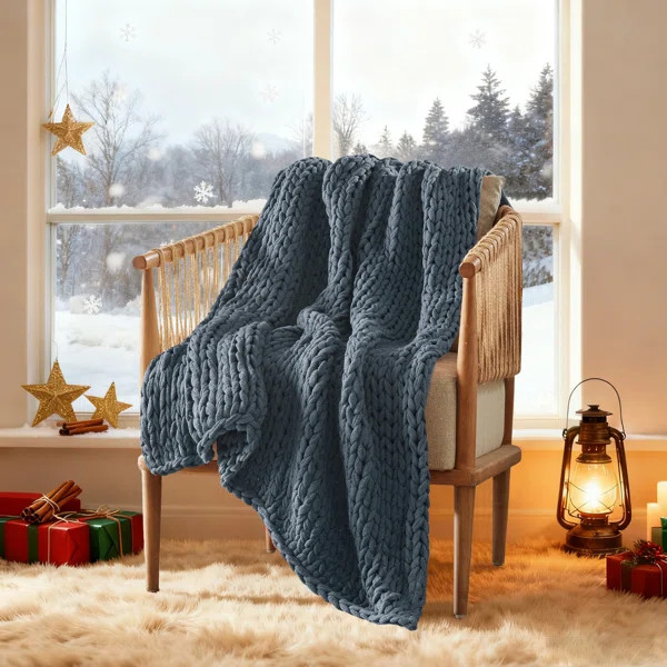 Madison Hand Made Chunky Double Knit Throw Blanket | Wayfair North America