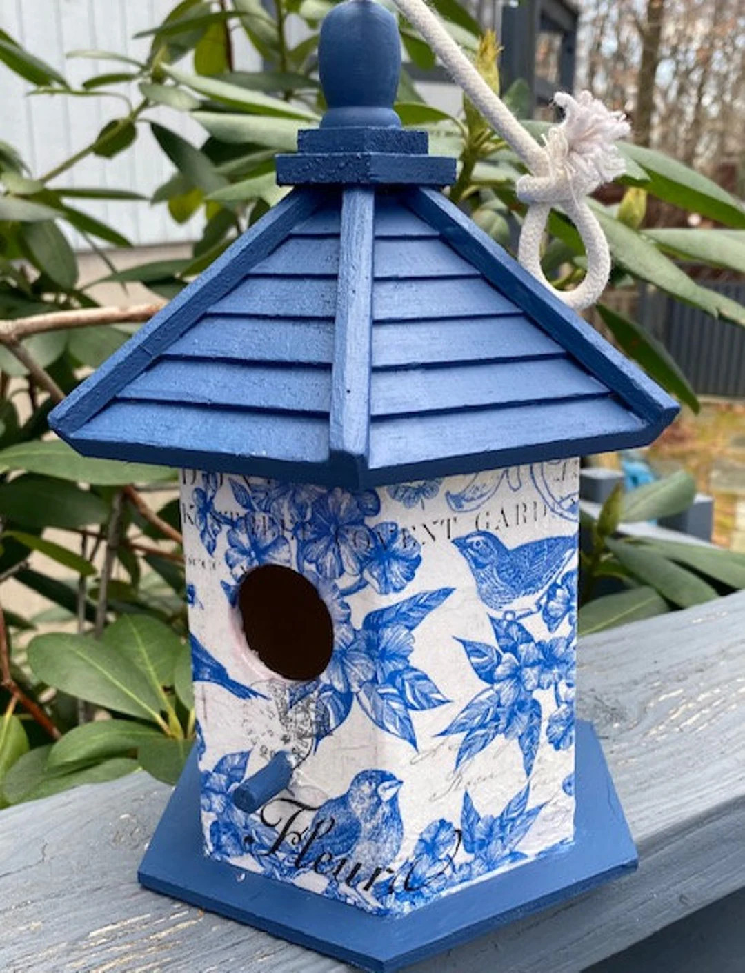 Harmony in Blue and White Birdhouse | Etsy (US)