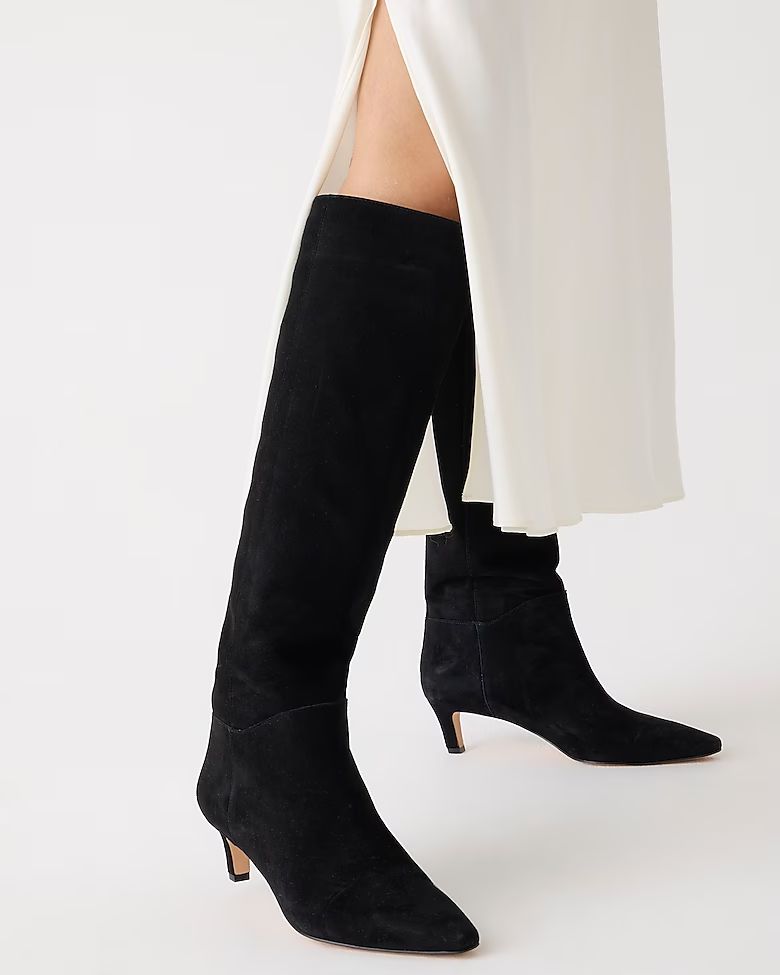 Stevie knee-high ankle boots in suede | J.Crew US