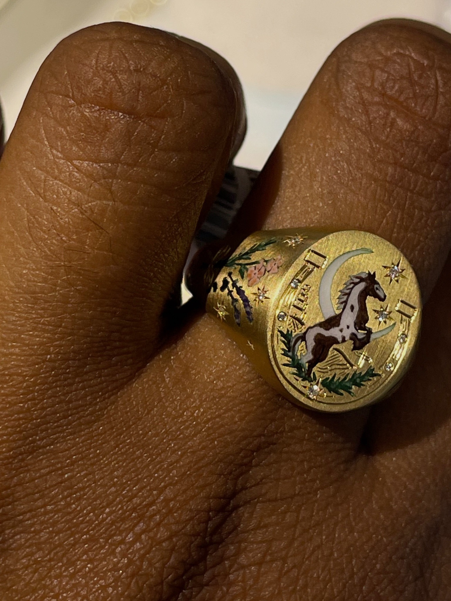 Cece London Jewellery 
Enamel signet ring 