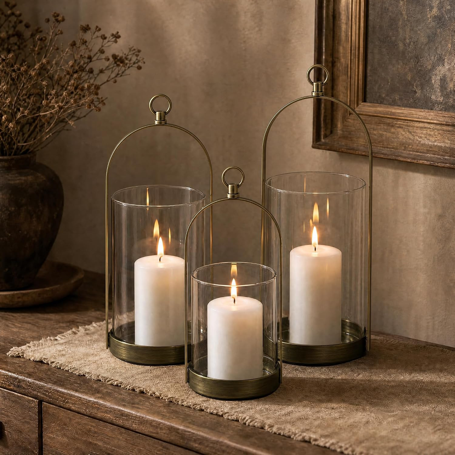 Hurricane Candle Holder Decorative Candle Lantern Pillar Candle Holders | Amazon (US)