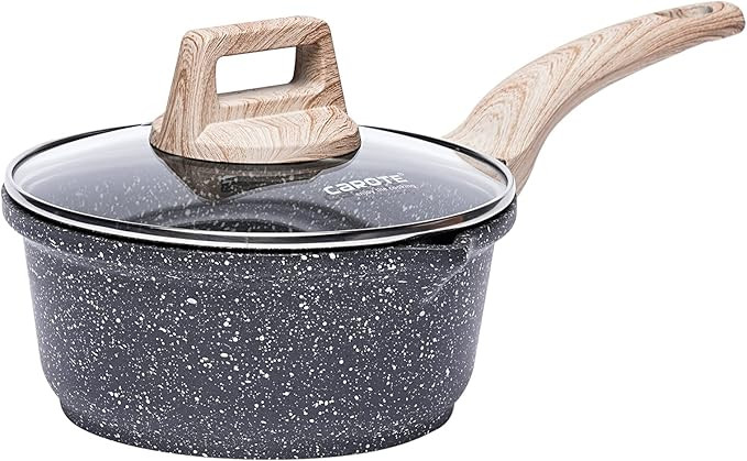 Carote 1.7 Quart Saucepan with Lid, Small Nonstick Sauce Pot with Lid, Cooking Sauce Pan with Pou... | Amazon (US)
