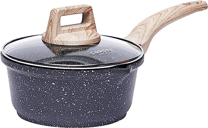 Carote 1.7 Quart Saucepan with Lid, Small Nonstick Sauce Pot with Lid, Cooking Sauce Pan with Pou... | Amazon (US)