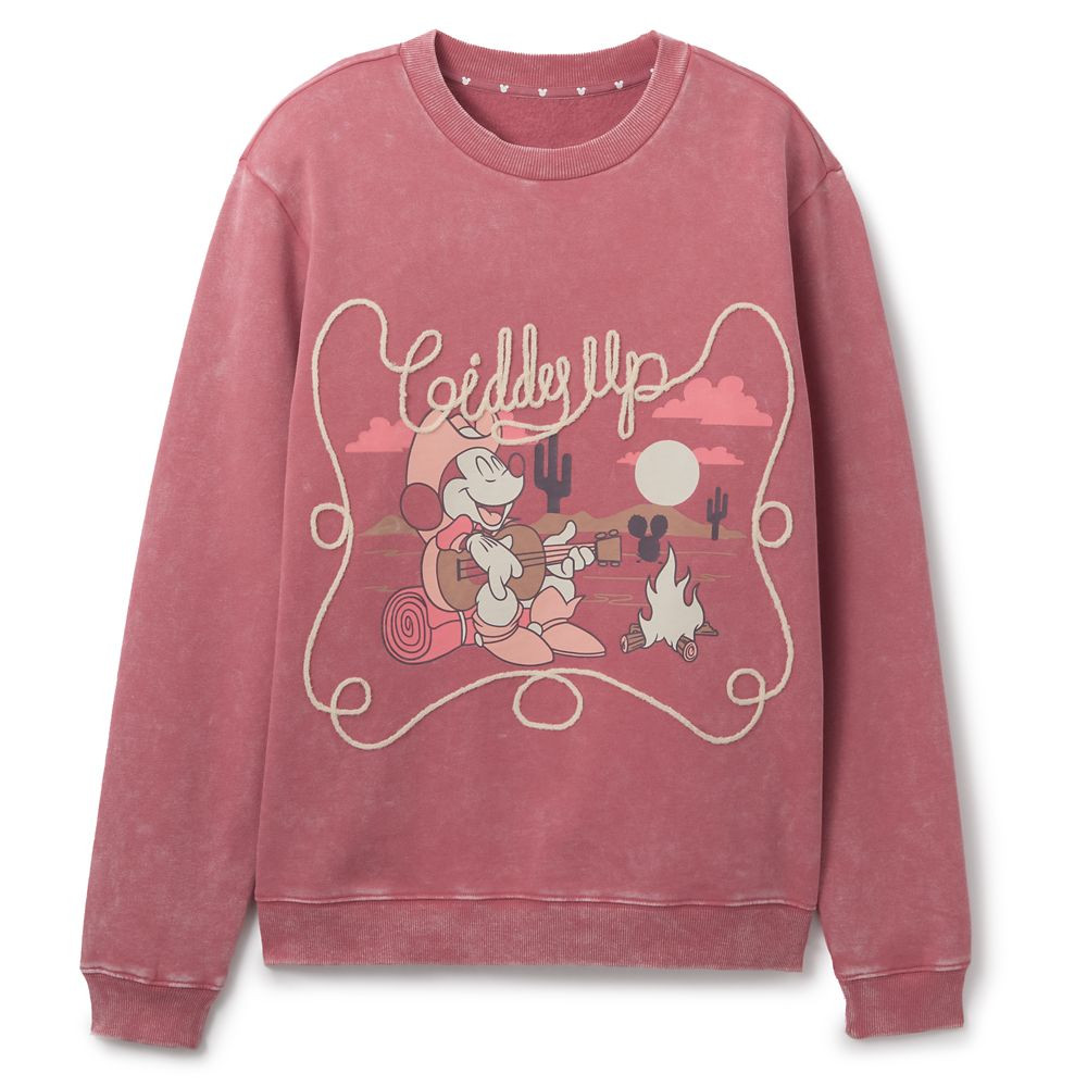 Mickey Mouse ''Giddy Up'' Mineral Wash Pullover Sweatshirt for Women | Disney Store